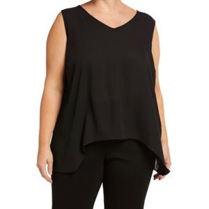 Premise Black Hi/Low Hem Sleeveless Top Sz 1X